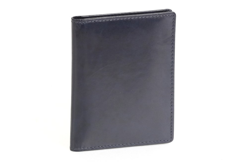 LEASCard-Collection Blue Leather ID Card Holder for Credit Card Holder Genuine Leather