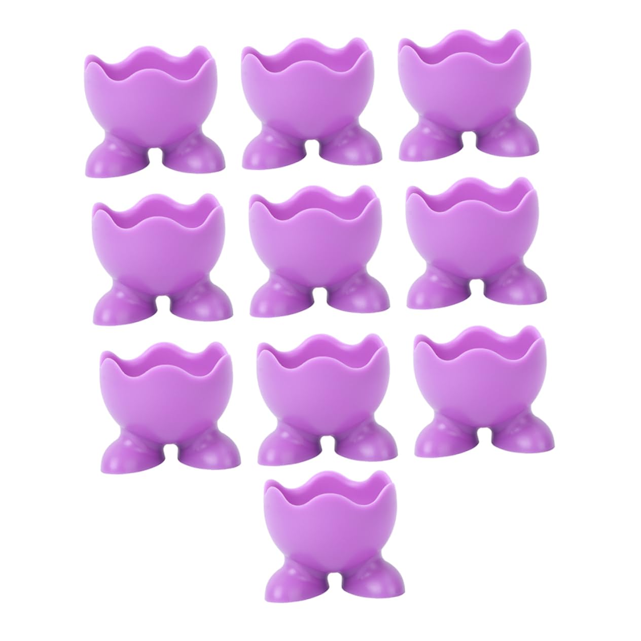 OUNONA 10Pcs Silicone Egg Cups Multi Functional Boiled Egg Serving Trays with Stable Feet for Kitchen and Dining Easy to Clean for Serving Eggs and Powder