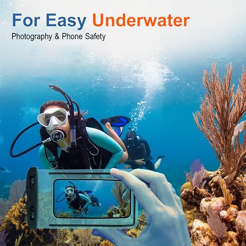 Image of CEDO Waterproof Mobile Pouch Universal Cover Case for All Mobiles Cellphone Dry Bag Compatible for iPhone, Samsung, OnePlus, Realme, Redmi Oppo VIVO All Smartphones Upto 7.2 inches (Black) (Pack of 2)