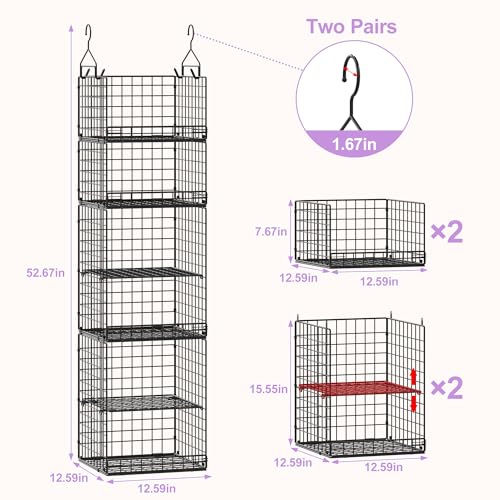 6-Tier-Hanging-Closet-Organizers-and-Storage-Stackable-Hanging-Closet-Shelves-with-4-Hooks-2-Adjustable-Dividers-Wire-Storage-Basket-Bins-for-Clothing-Purse-Sweaters-Shoes-Socks-Dolls-Foldable