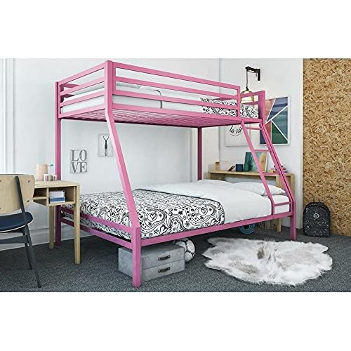Image of Twin Over Metal Bunk Bed | Cot Without Storage for Kids & Adult | Double Decker Cot for Kids Room | Space-Saving Twin Dorm Room| Metal Bunker Bed (Mattress Included)