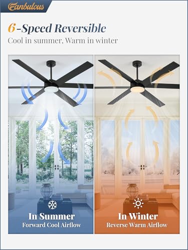 Image of Fanbulous 72 inch Outdoor Ceiling Fans with Lights, Dimmable 3CCT, Black