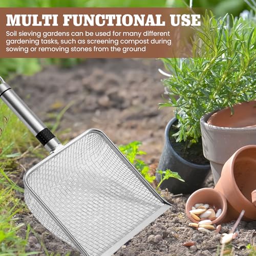 4 Stück Gartensieb Aus Edelstahl, Kompostsieb Edelstahl, Kompostsieb Mit Griff, Bodensieb Für Die Gartenarbeit, Gartensieb Rund, Für Garten Für Erde, Steine, Kompost, Sand (2/2.8/3.8/5mm Masche)
