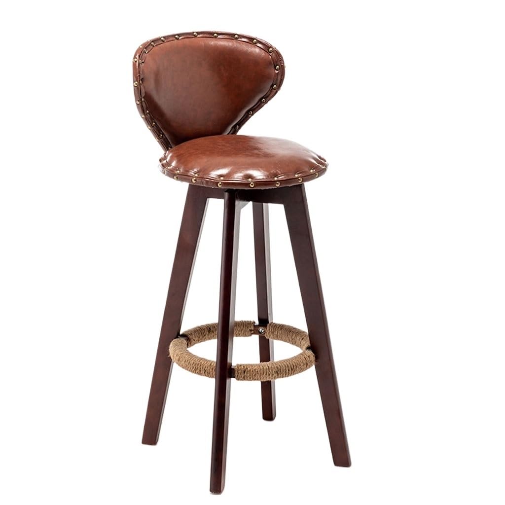 Eines C Home Bar Furniture Bar Hair Household Solid Wood High Stool Bar Stool Swivel Backrest Bar Stool Modern Simple Hair Ounter Barstool(C)