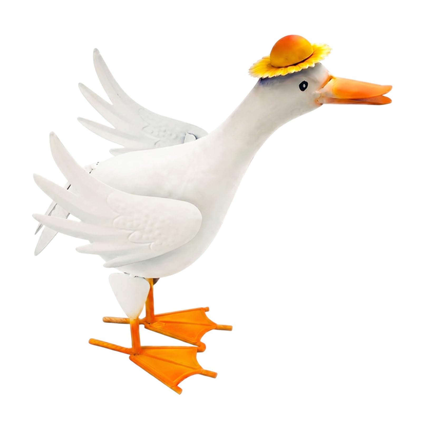 Pasisuu Outdoor Duck Statue – Waterproof Garden Ornament with Country Style, Durable Iron Figure for Yard Porch & Lawn Decoration C