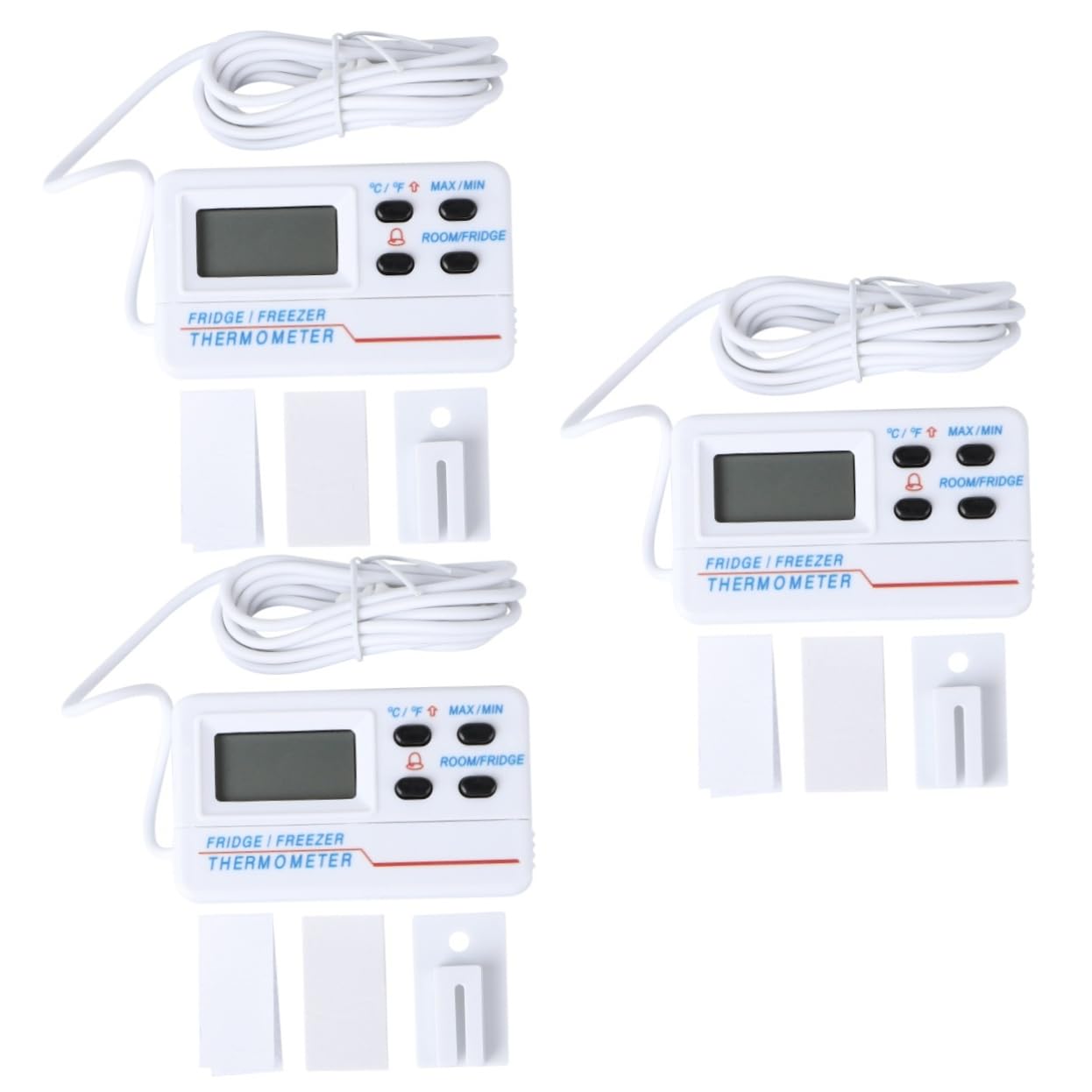 3 Pièces thermomètre thermometre refrigerateur thermometre congelateur thermometre cuisine thermometre digital termometre de cuisine alarme haute et basse température blanche