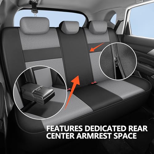 Image of HChengkikz Car Seat Covers, Air Mesh, Breathable (Black + Gray)