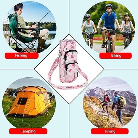 Betsey Johnson Insulated Water Bottle Pouch Holder Carrier Crossbag with Adjustable Shoulder Strap - Lightweight Polyester Accessories with Pockets Good for Hiking Sports - Image 7