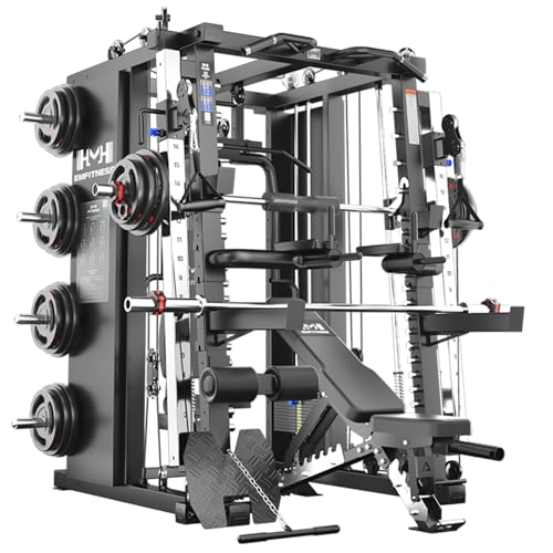 Image of Strength Smith Machine Squat Rack Pull Up Bar Upper Body Strength Training Leg Developer Commercial Home Gym Strength Training (R8 PRO Package 4) (R8 Pro Smith Machine)