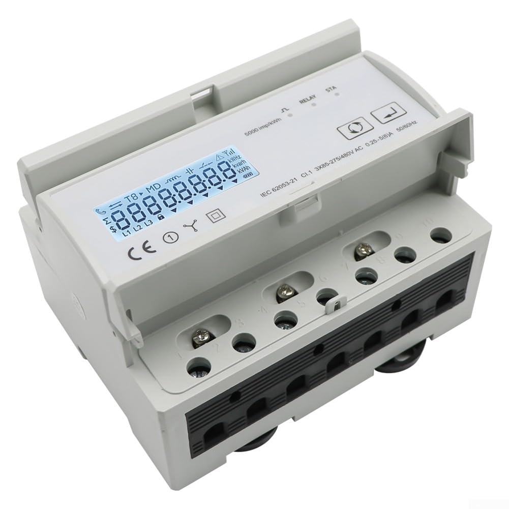 1 pièce triphasé bidirectionnel pour compteur d'énergie intelligent compatible avec compteur d'énergie bidirectionnel Wi-Fi triphasé TUYA KWh moniteur de puissance sur rail DIN (80 A)