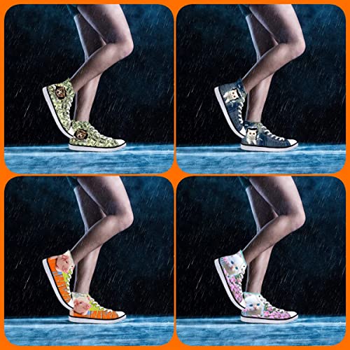 Micoklinlin Canvas Shoes for Women Novelty Girls High Top Canvas Sneakers Lace Ups Cute Animal Casual Teens Walking Shoes4