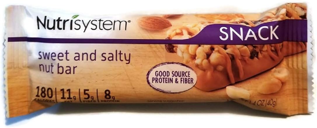 Nutrisystem Snack Sweet & Salty Nut Bar 5 Count Weight Loss Bar