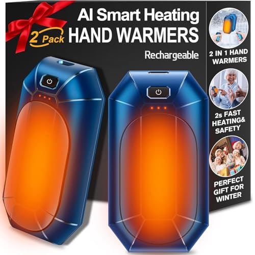 AI Hand Warmers Rechargeable 2 Pack, Portable Electric Hand Warmers Reusable, AI Hand Warmer for...