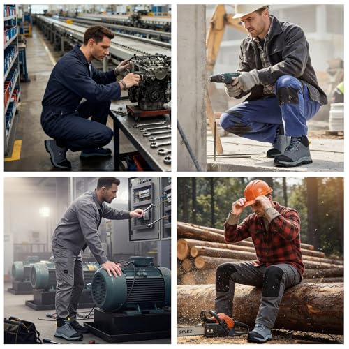 Image of Work Boots for Men,Lightweight Breathable High Top Steel Toe Boots,Unbreakable Steel Toe Shoes,Non Slip Safety Work Shoes.
