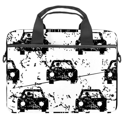 Maletín bandolera negro Grunge para ordenador portátil de 13 a 14.5 pulgadas
