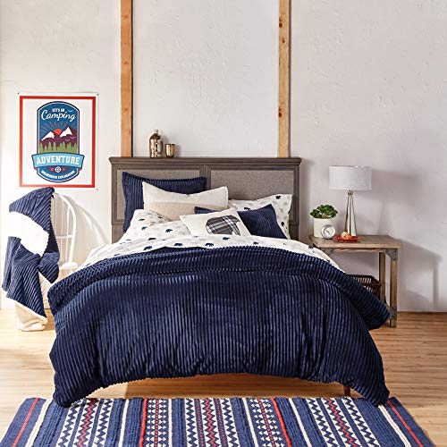 G.h. Bass Cozy Corduroy 3-Piece Comforter & Sham Set, Full/Queen, Navy, (2D2212C3Ny) #TOP5
