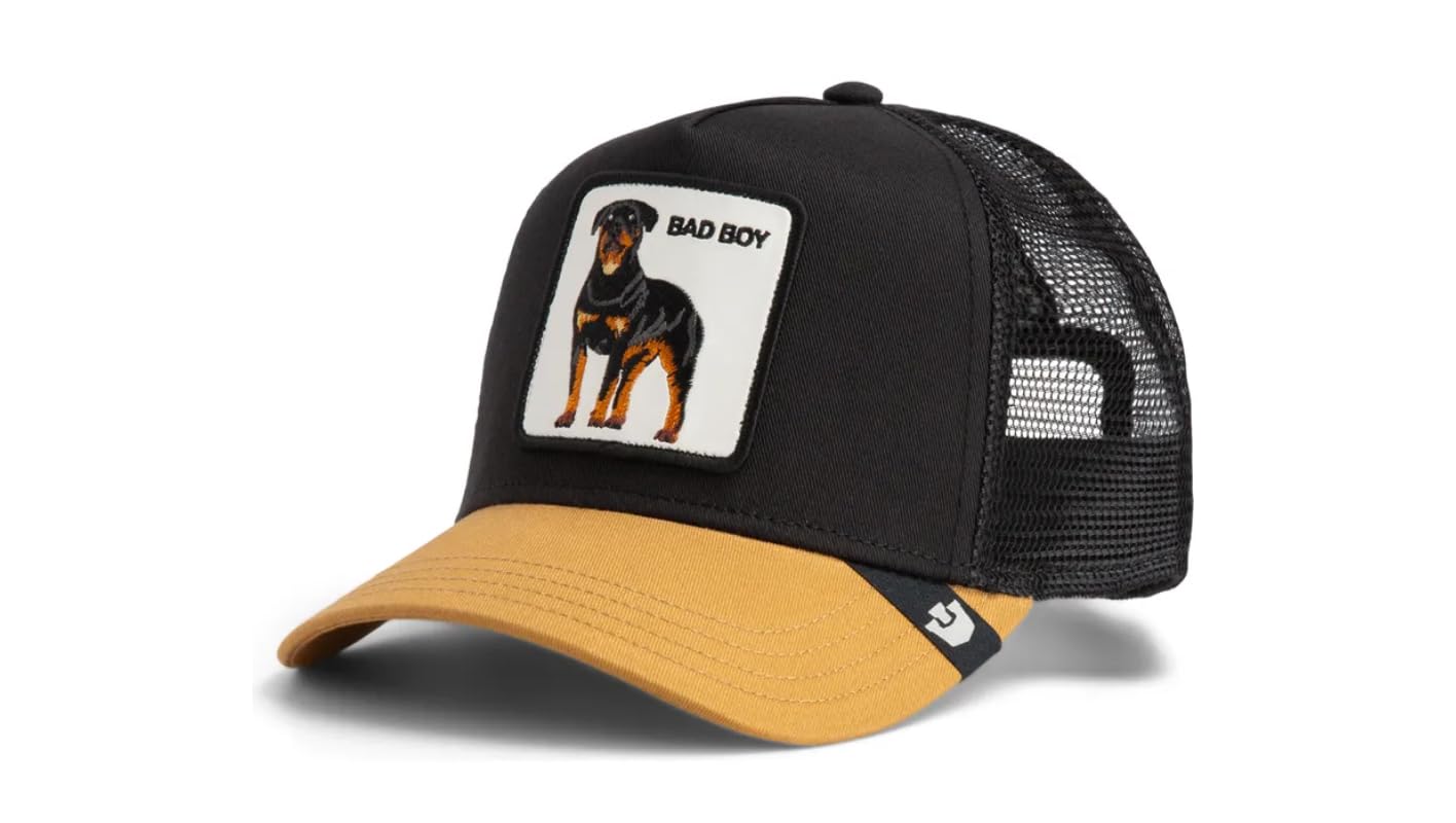 Goorin Bros The Farm Bad Boy Trucker Cap Rottweiler Black and Yellow