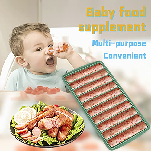 LessMo vaschetta del Ghiaccio, Silicone, con Coperchio, Ideale per Lo Sport e Bottiglie d'Acqua, 10 cavità (Set di 2, Verde) - immagine 6