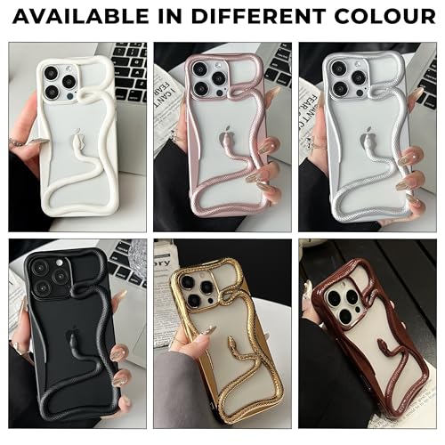 Image of Kraptick Slim iPhone 16 Pro Case - Thermoplastic Mobile Cover with Hollow Snake Design Phone Case Lightweight, Durable & Stylish Fit for iPhone 16 Pro -(Matte Black)