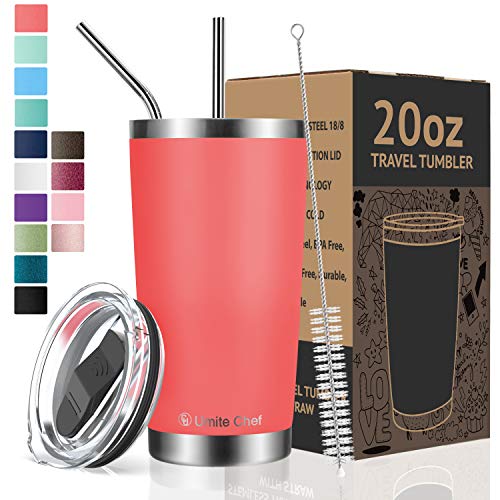 Umite Chef Tumbler Double Wall Stainless Steel Vacuum Insulated Travel Mug with Lid