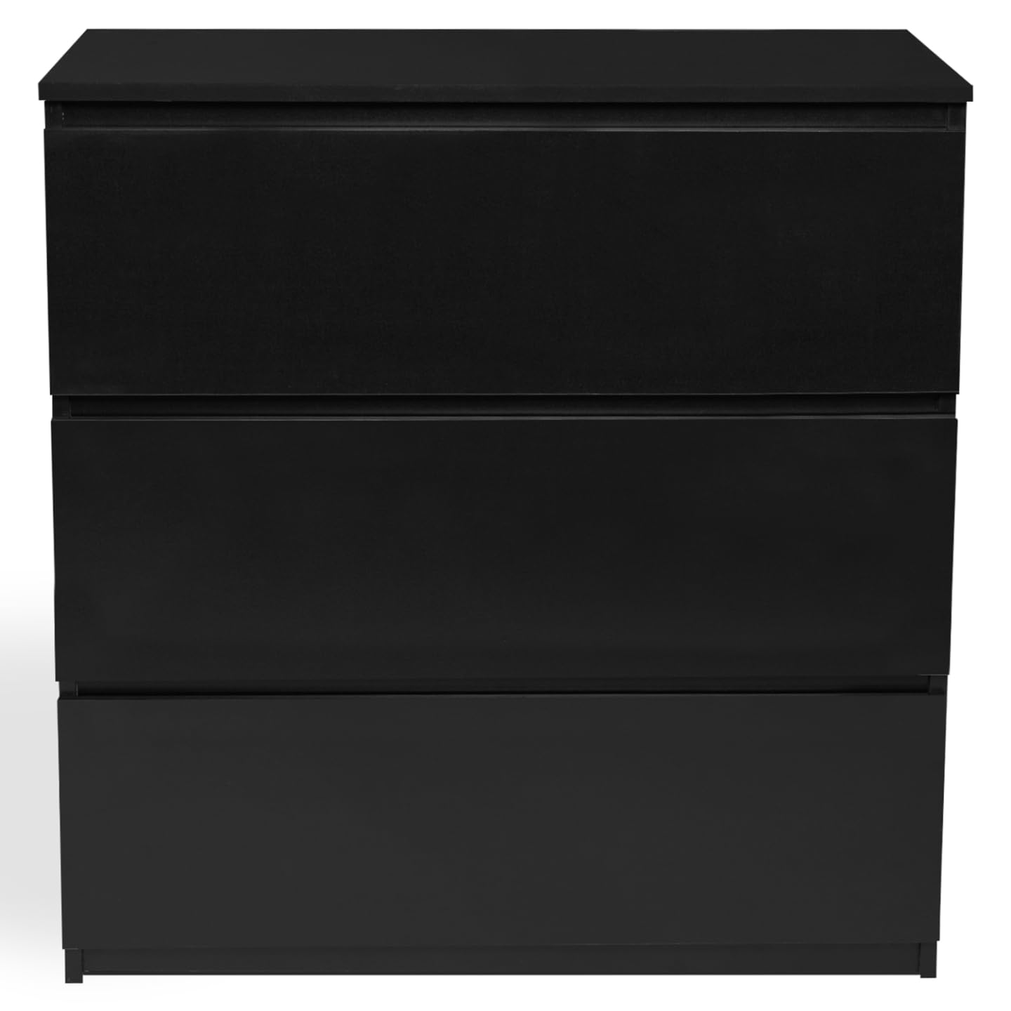 IDMarket - Commode 3 tiroirs TOMI 78 cm Bois Noir