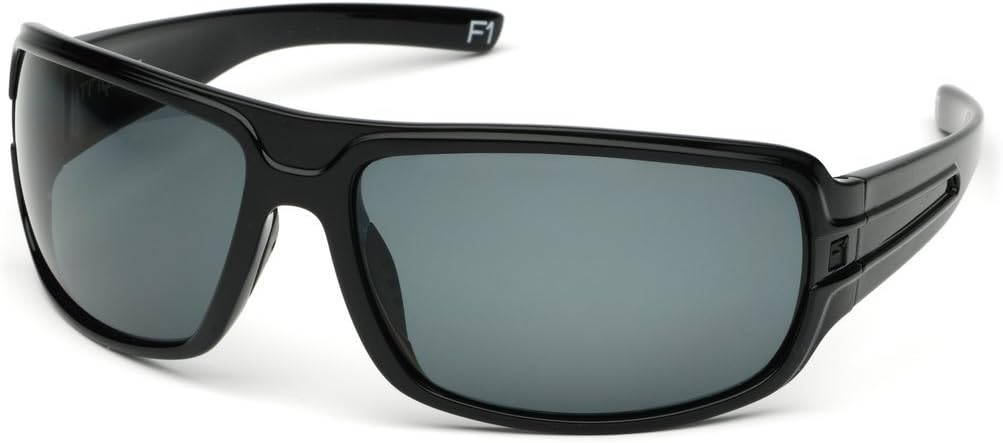 STRIYKER F1 Polycarbonate Polarized Sunglasses -100% UV 400 Protection- TR90 Universal Fit Memory Frame- Ultra Lightweight - Extremely Durable (Black Gloss)