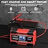 Chargeur de batterie intelligent pour voiture, chargeur/mainteneur de batterie à décharge lente 12V/10A 24V/5A automatique avec compensation de température, pack de charge rapide pour camion, moto