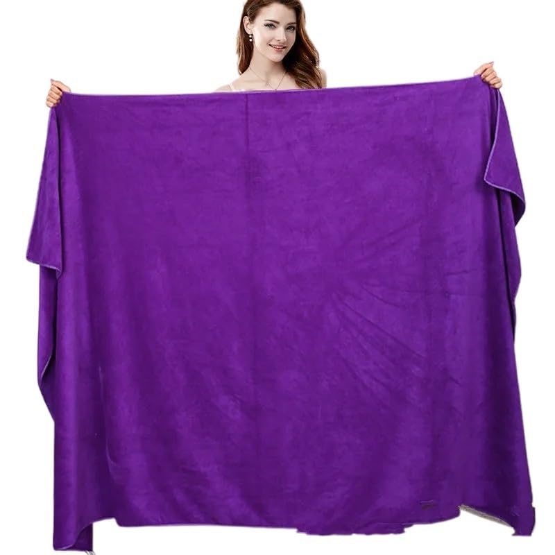 Telo Doccia Grande Asciugamano da bagno in microfibra spessa, morbido, ad alto assorbimento e asciugatura rapida, telo spiaggia(Deep purple,80x180cm)