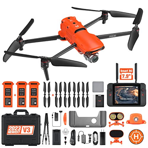 [Version 3] Autel Robotics Evo Ii Pro Enterprise V3 Bundle, 2023 Newest 6K 1" Cmos Sensor Uav, 15Km Video Transmission, 42Mins Flight Time, Ads-B Receiver&Data Encryption, 7.9" Smart Controller V3 & Expanded Accessories Included, Extra Propellers&Landing Pad Evo 2 Pro Enterprise Fly More Combo For Public Safety/Traffic Supervision/ Power Inspection/Searching Etc, Ver. 3, Fully Ser-Vice Directly By Autel, 24H Customer Care #TOP9