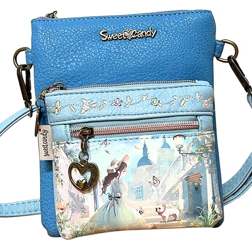SWEET & CANDY BAGS Bolso Bandolera Tipo Sobre para Mujer y Niña, Azul