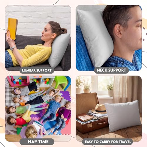 Image of Kigley 6 Pack Mini Pillows Bulk Small Pillows 18 inchx13 inch Soft Travel Nap Pillow for Daycare Nap Time Pet Neck Lumbar