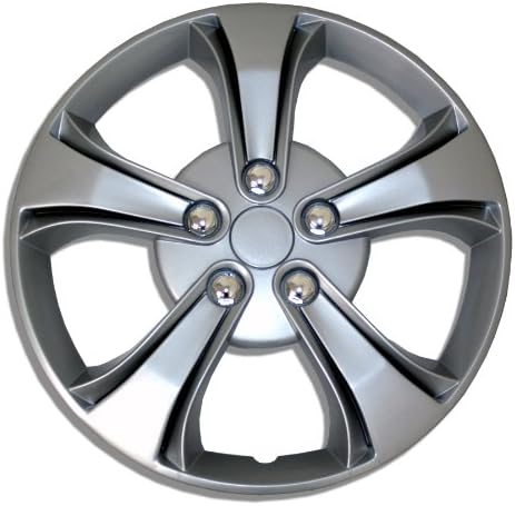 TuningPros WSC-616S15 Hubcaps Wheel Skin Cover 15-Inches Silver Set of 4