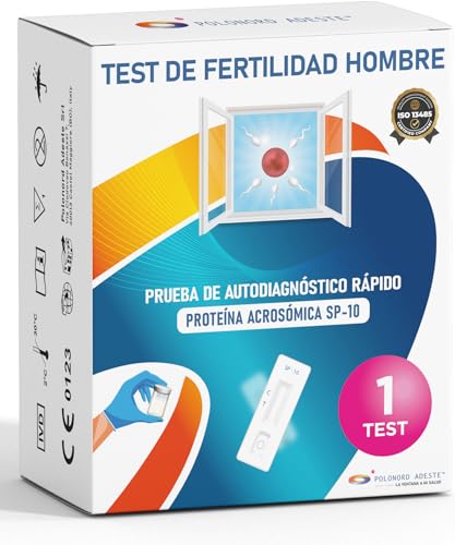 ADESTE Test de Fertilidad Hombre SP-10 | Test Espermatozoides Hombre – Detecta Bajo Recuento de Espermatozoides | Fácil de Usar | Precisión del 98,2 % | Resultado en 5 Minutos