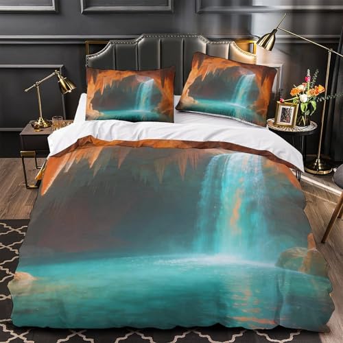 Housse de couette cascade 3D en microfibre premium nordique 135x200 cm - 4