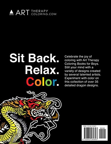 Art Therapy Coloring Art Therapy Coloring Coloring Books For Boys: Dragons: Advanced Coloring Pages For Teenagers, Tweens, Older Kids & Boys, Detailed Dragon Designs With Tigers & More, ... Stress Relief & Relaxation thumb #1