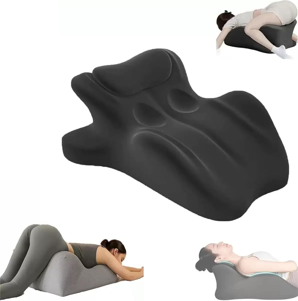 Sweet Spot Pillow, 27 Degree Angle Perfect Position Couple Pillow Enhance Experience, Sweet Love Nest Spark Wedge Cushion, Rebound Memory Foam Ergonomic Posture Support for All Postures (Black)
