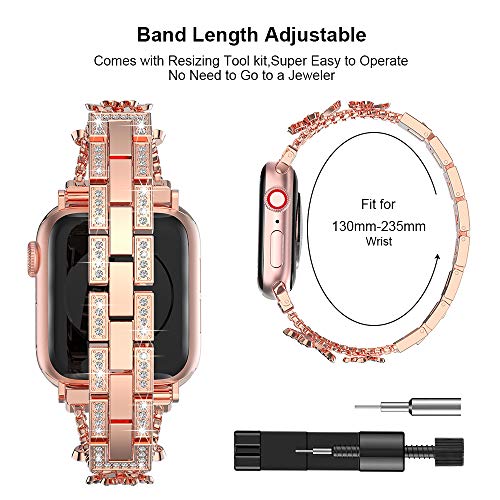 Bling Metal Bands for Apple Watch 41mm/38mm/40mmm/42mm/44mm/45mm/46mm/49mm - Image 4