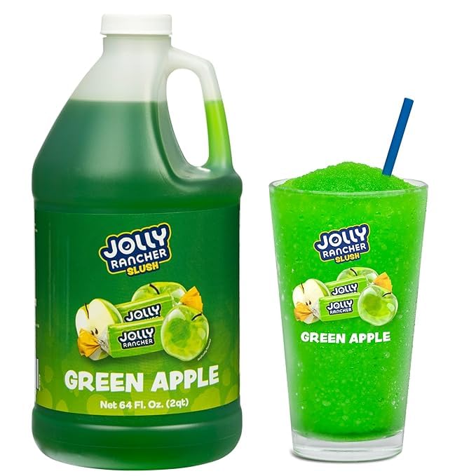 JOLLY RANCHER® Green Apple Beverage Mix – Fruit Flavor Slushie Mix for Machine, 1/2 Gallon Bottle...