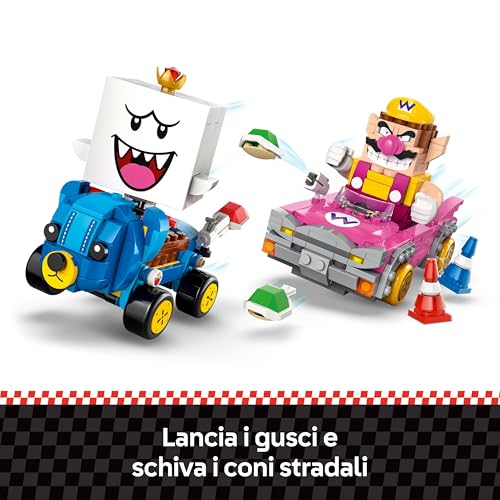 Super Mario: Mario Kart – Wario e Re Boo - Giocattolo Interattivo con 2 Macchine e 2 Figure da Gioco e da Esposizione - Regalo da Gaming per Bambini e Bambine da 8 Anni in su - 72038 - Lego - Immagine 6