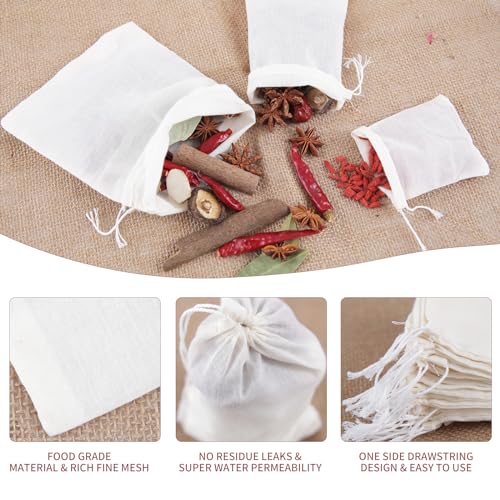 YICHEN Cotton Spice Bags for Cooking & Tea