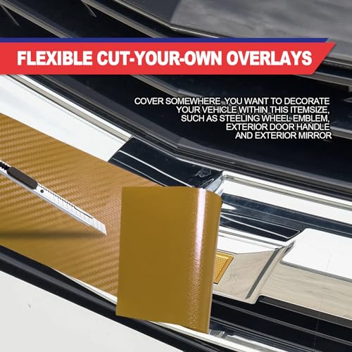 Image of Compatible with 11.8 inch x 4 inch 3PCS Chevy Bowtie Emblem Logo Stickers Cut DIY Decals, 3 Pcs Universal Overlay Yellow
