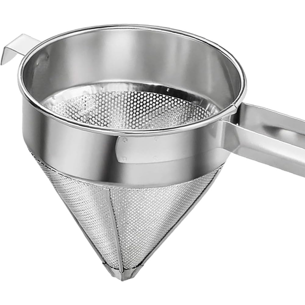 Tamiz de acero inoxidable de malla fina, tamiz cónico de China y colador de puré para cocina y cocina