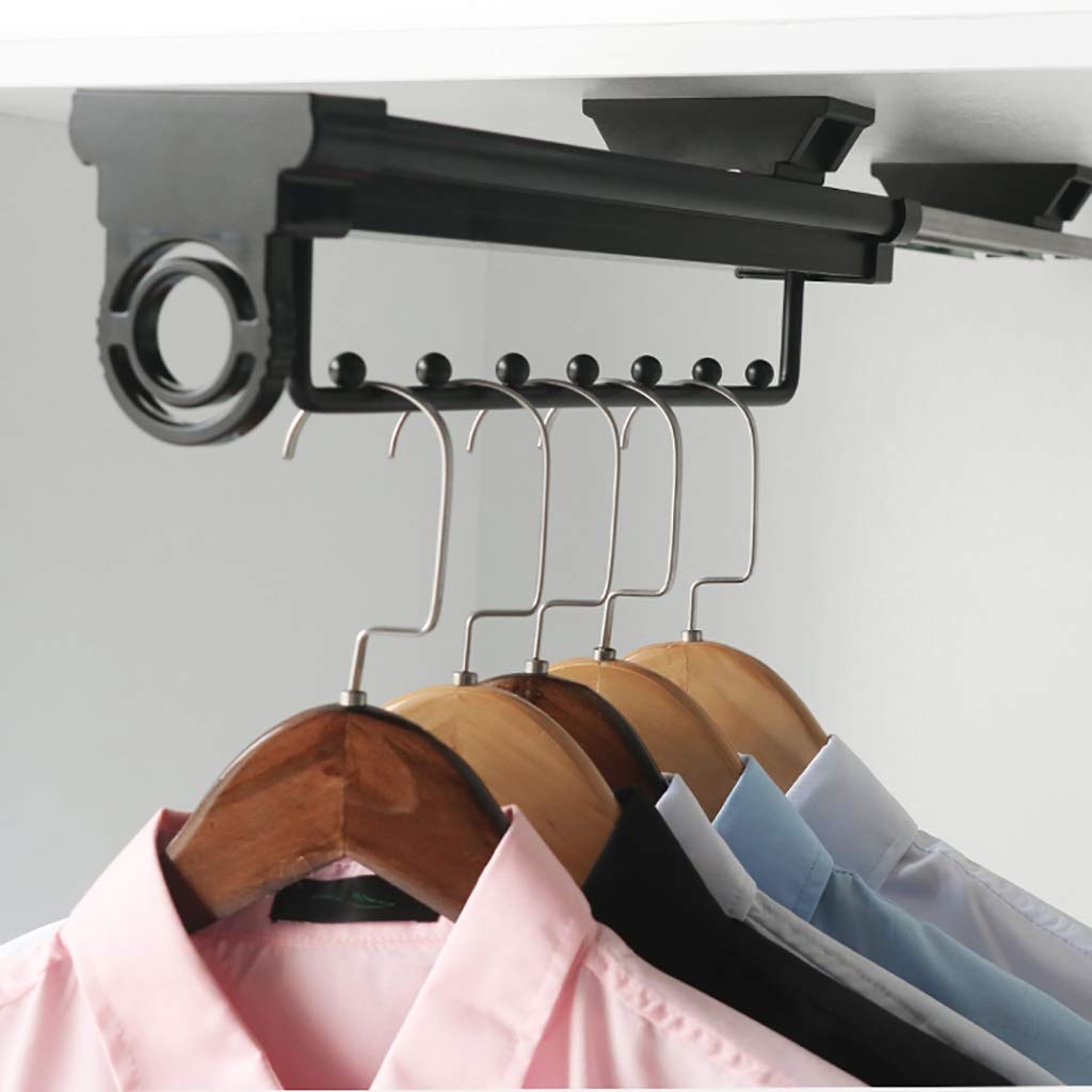Tringle à vêtements coulissante en aluminium double rangée extensible pour dressing de 45 cm