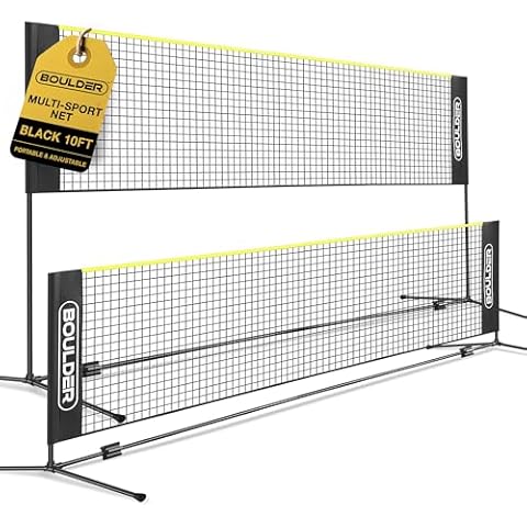Boulder Badminton Pickleball Net - Portable & Height Adjustable Cover
