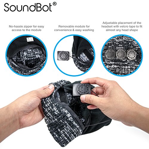 SoundBot® WEAVE HD Stereo Bluetooth 4.1 Wireless Smart Beanie Headset Musical Knit Headphone Speaker Hat Speakerphone Cap w/ 5Hrs Music Streaming & 7Hrs Hands-Free Talking, 60Hrs Standby, Built-in Mic - Thumbnail 7