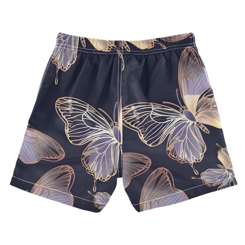 OREZI Boys Swim Trunk Decorative Purple Butterflies Bathing Suit for Kids2