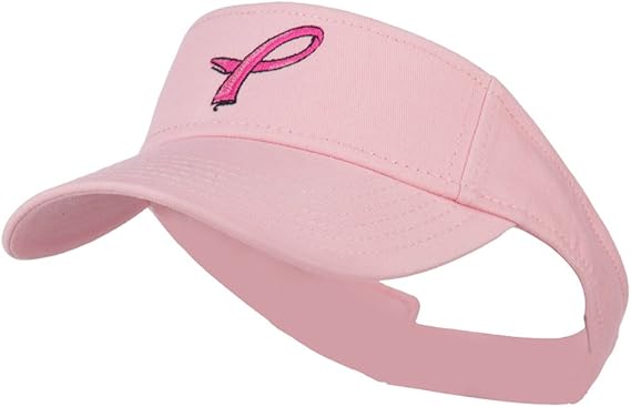 Amazon ホットピンクリボン乳がんロゴ刺繍バイザー ピンク カラー ピンク バイザー 通販