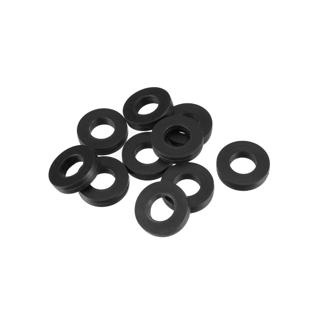 uxcell Rubber Flat Washers 18mm OD 9mm ID 4mm Thickness for Faucet Pipe Water Hose, Pack of 10