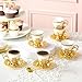 Noviko Turkish Tea Cups Ceramic Espresso Cups Set of 6, Turkish Tea Set Turkish Coffee Cup Set (3oz, White)
