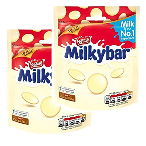 Large Milky Bar Buttons, 2 Large Bags, 103G Per Pack. Irish Chocolate Melts #TOP21